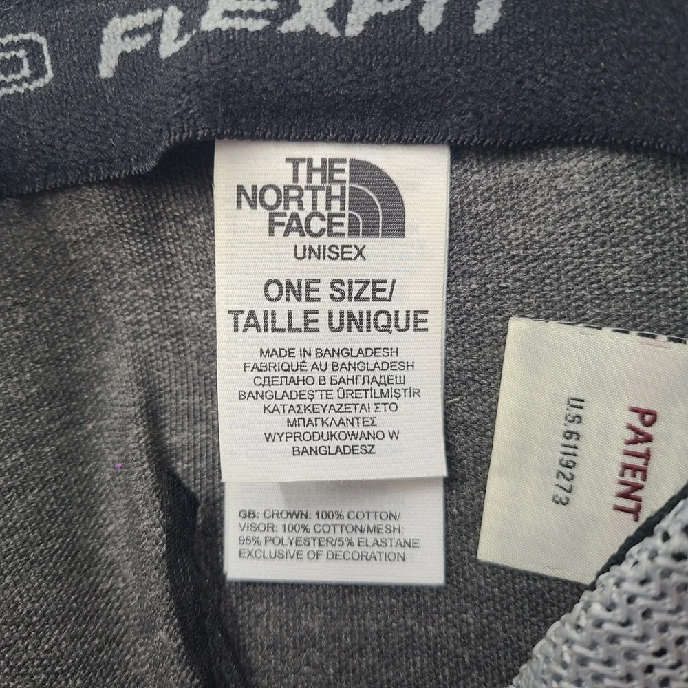 The North Face Hat Snapback Trucker Mesh Gray Black Camo Logo Outdoors Hike Men
